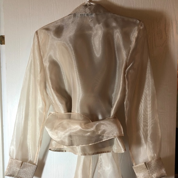 Metallic Gold Wrap blouse - Picture 2 of 2